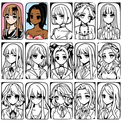 girls that look diffrent anime