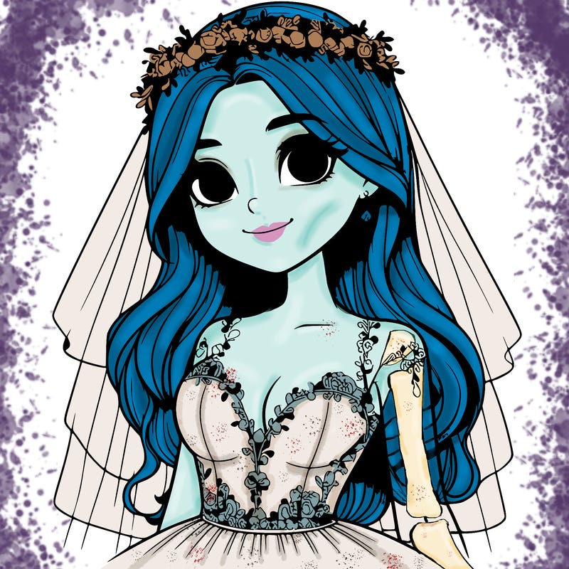 realistic girl in a wedding dress