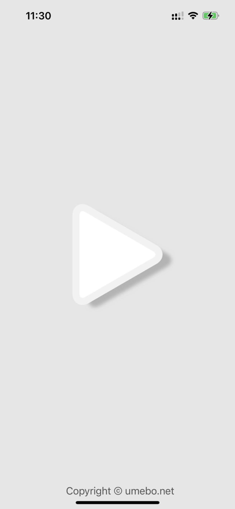 Splash screen of the iCap Video Saver and Player app with a central play button icon.