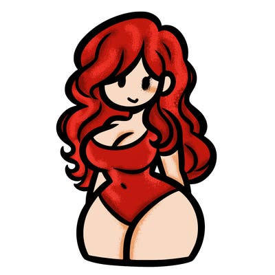 curvy woman with hair