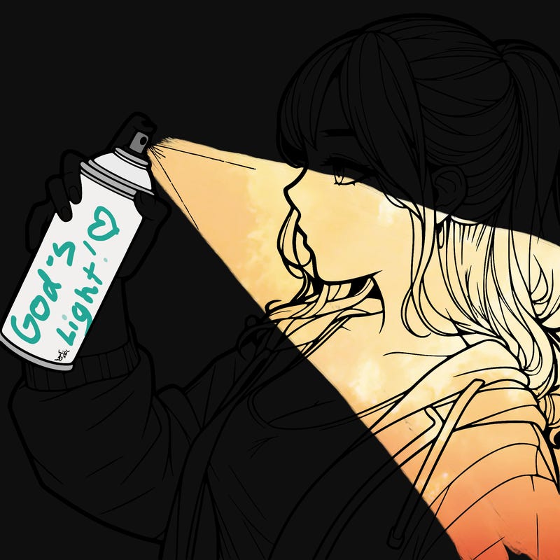 a realistic girl spray, painting