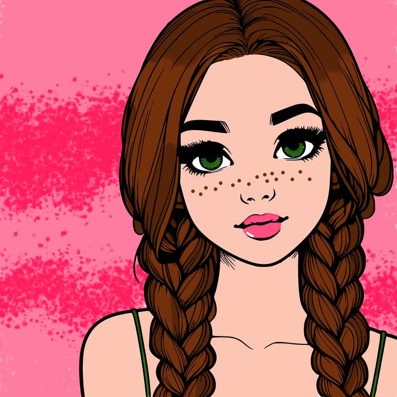 realistic girl with braids