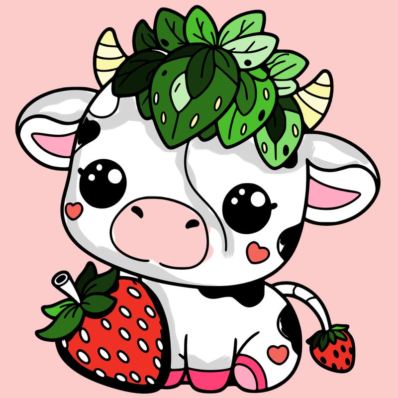 cute strawberry cow