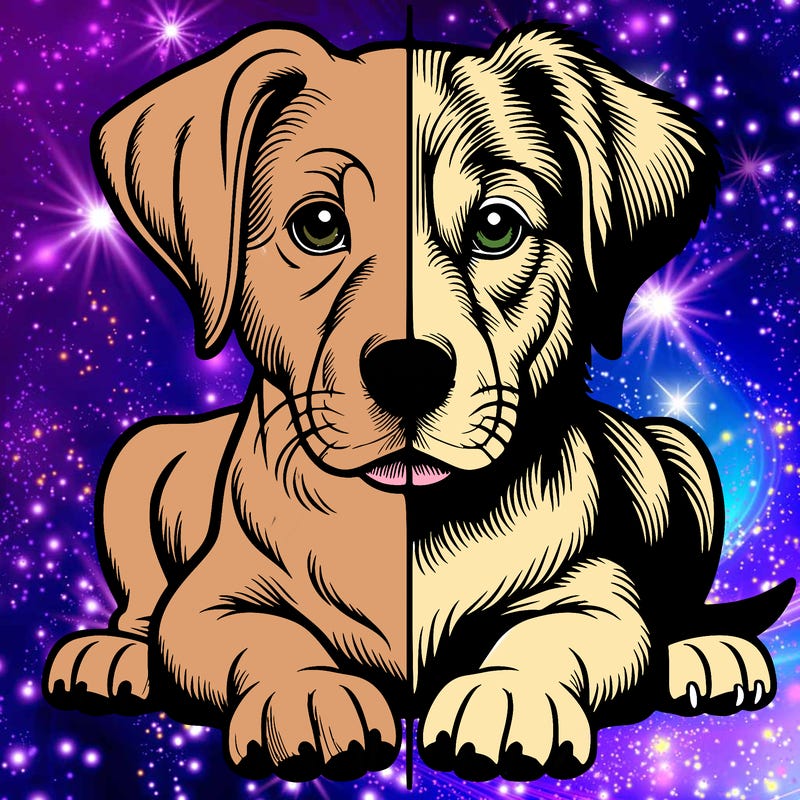 realistic dog split picture