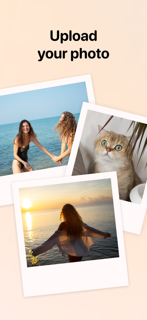 Secret Diary with Lock - Muse - Tres fotos estilo polaroid de amigos en la playa, un gato y un atardecer que representan el diario fotográfico