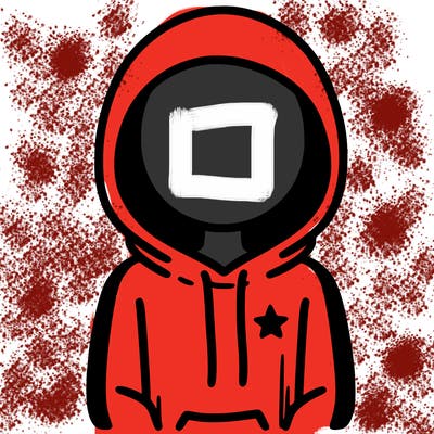 a person with non face waering a hoodie with a small star symbol on the hoodie