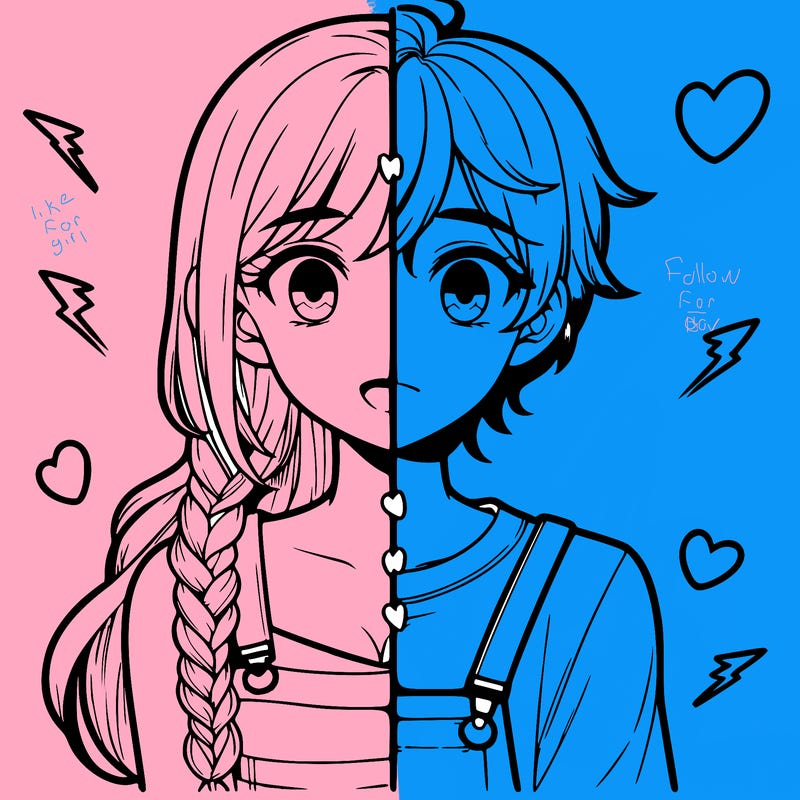 realistic girl boy split