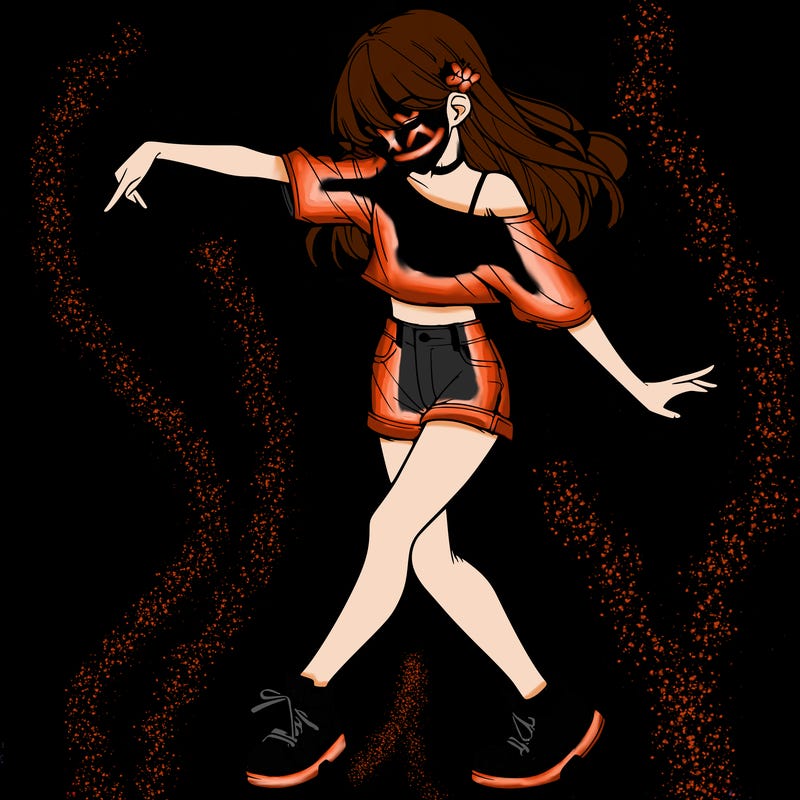 realistic girl danceing
