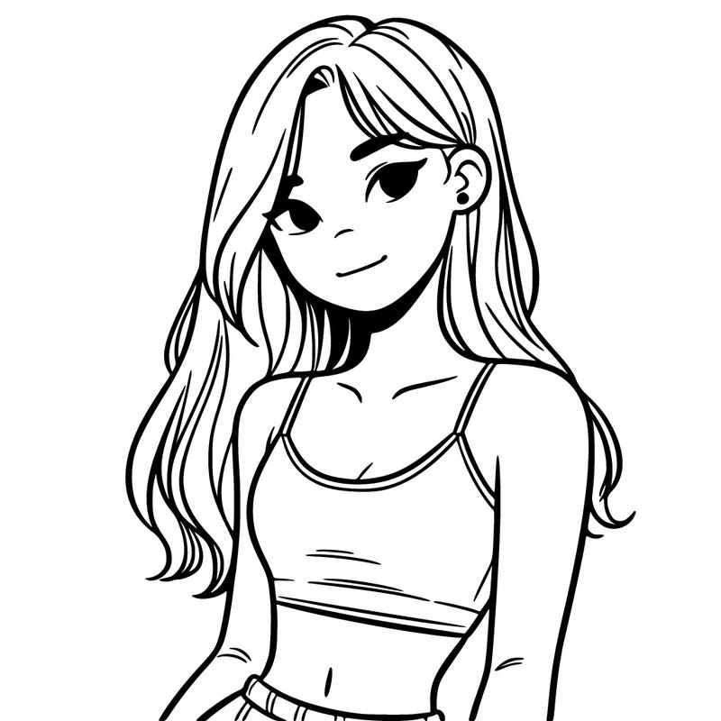 teen girl with crop top
