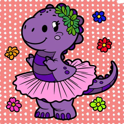 cute dinosaur in a tutu
