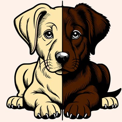 realistic dog split picture