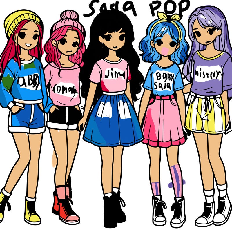 a group of five girls