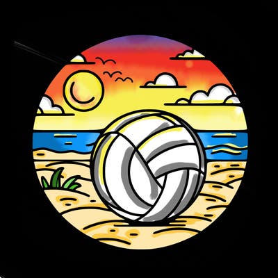 volleyball on a beach