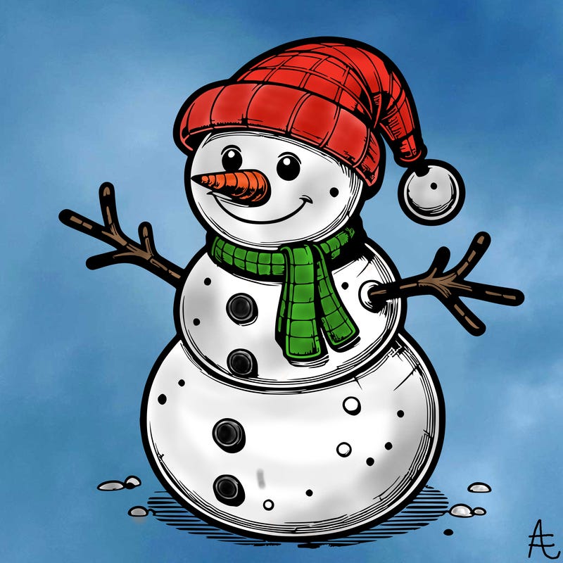 realistic christmas snowman