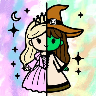 split princess and witch