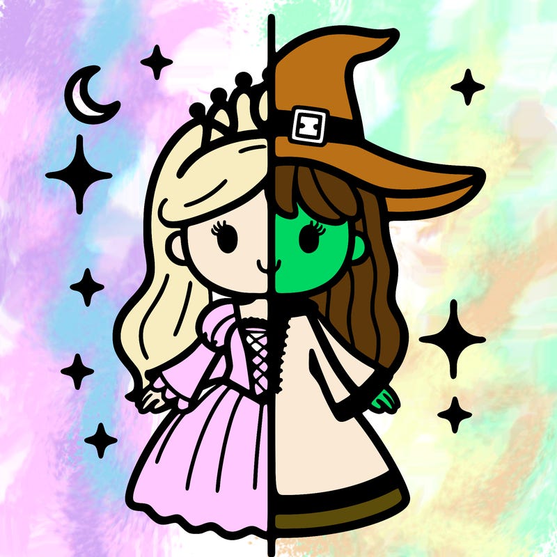 split princess and witch