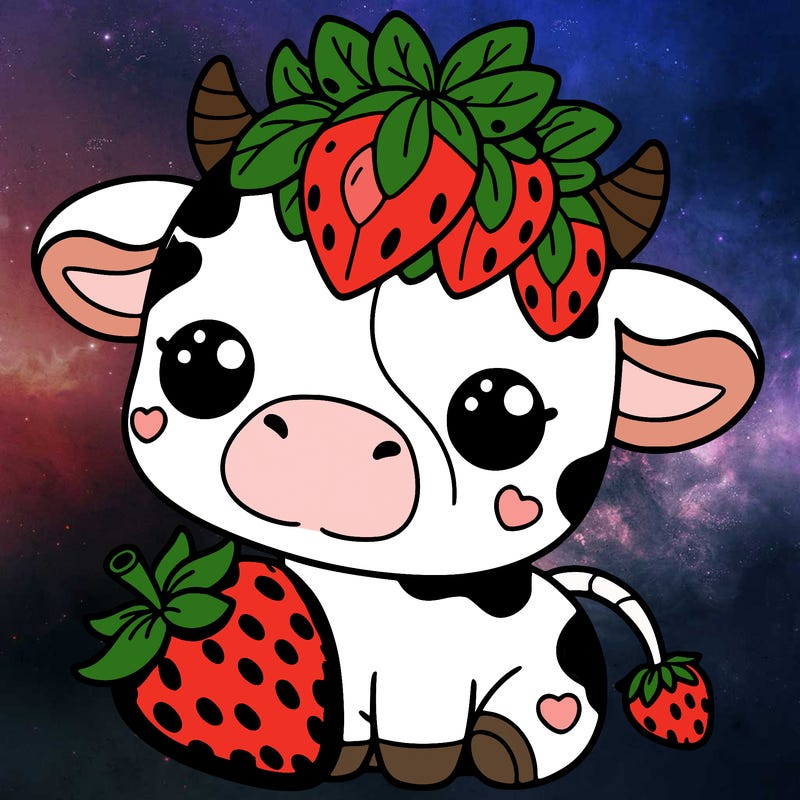 cute strawberry cow
