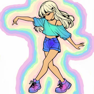 realistic girl danceing