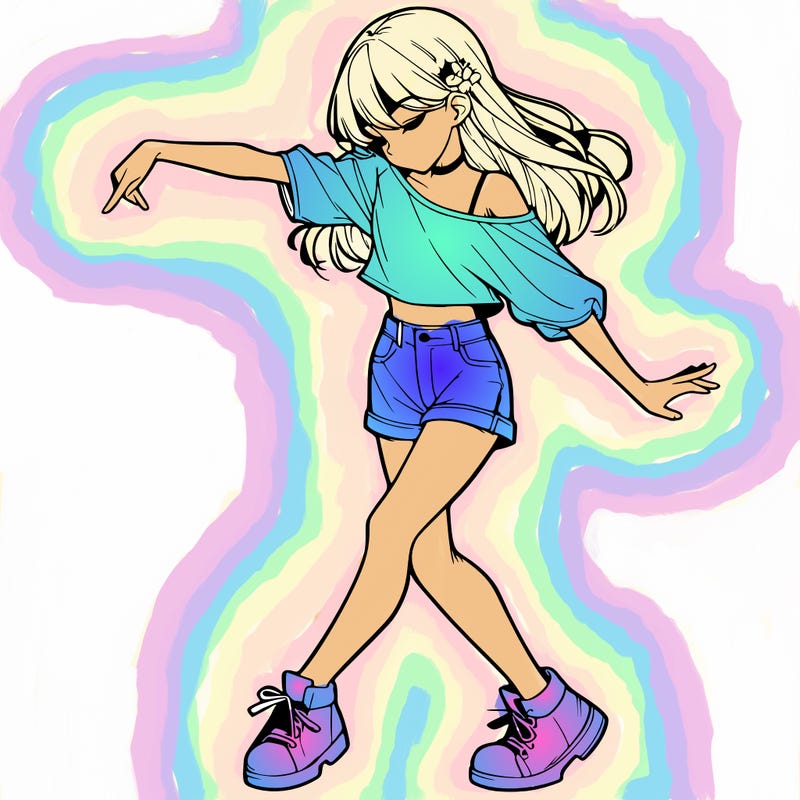 realistic girl danceing