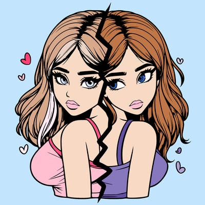 realistic girl split