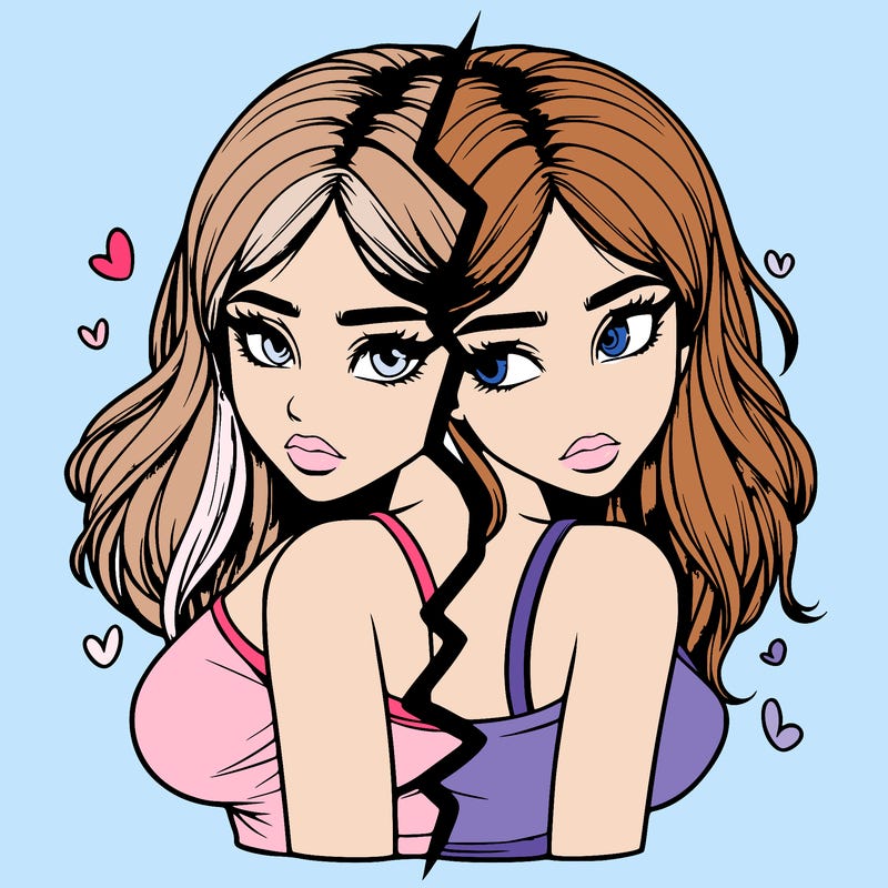 realistic girl split