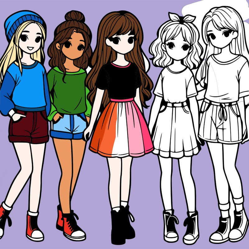 a group of five girls