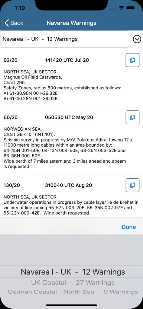 Navarea Warnings (Navtex) - Navigation App | MWM