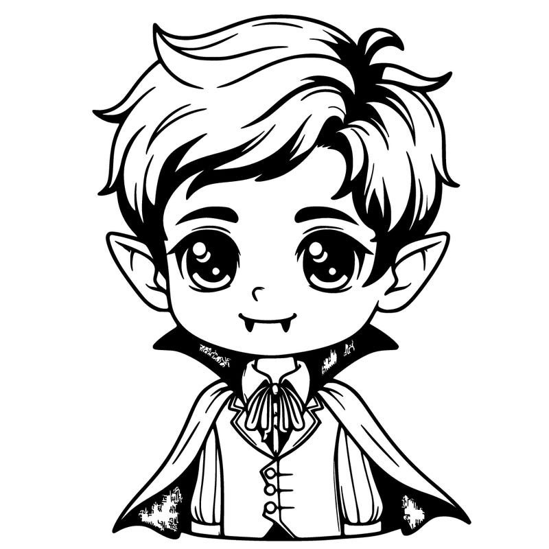 realistic cute vampire