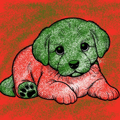 a cute realistic puppy