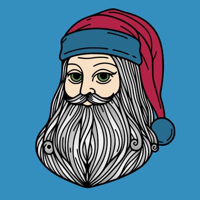 santa claus as mona lisa
