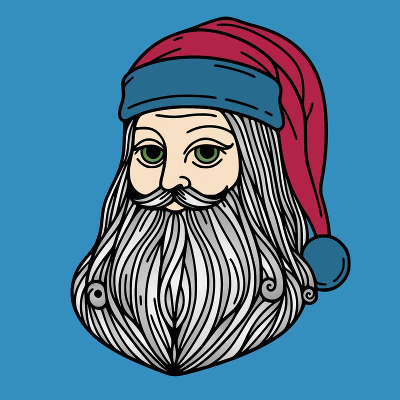 santa claus as mona lisa