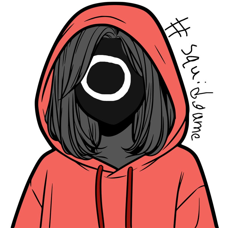a faceless girl in a hoddie