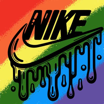 dripping nike logo