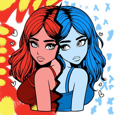 realistic girl split