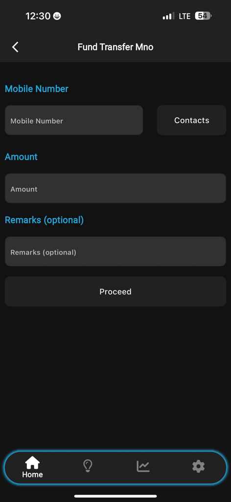 Schermata dell'app mobile PBZ Banking per il trasferimento di fondi tramite numero di cellulare