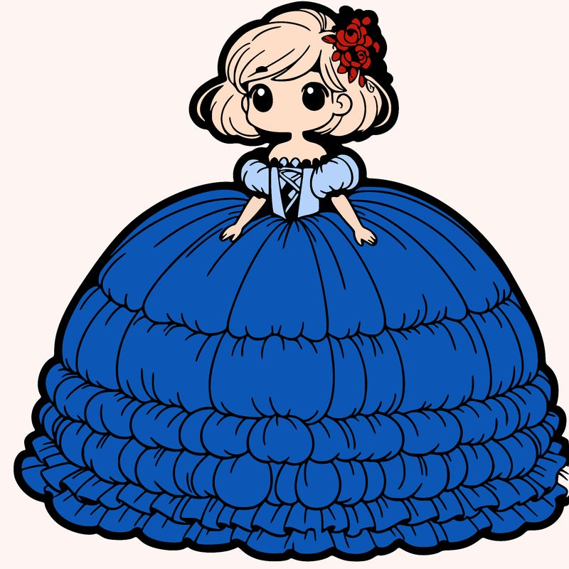a girl with a massive puffy dress