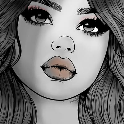 really realistic girl with lips