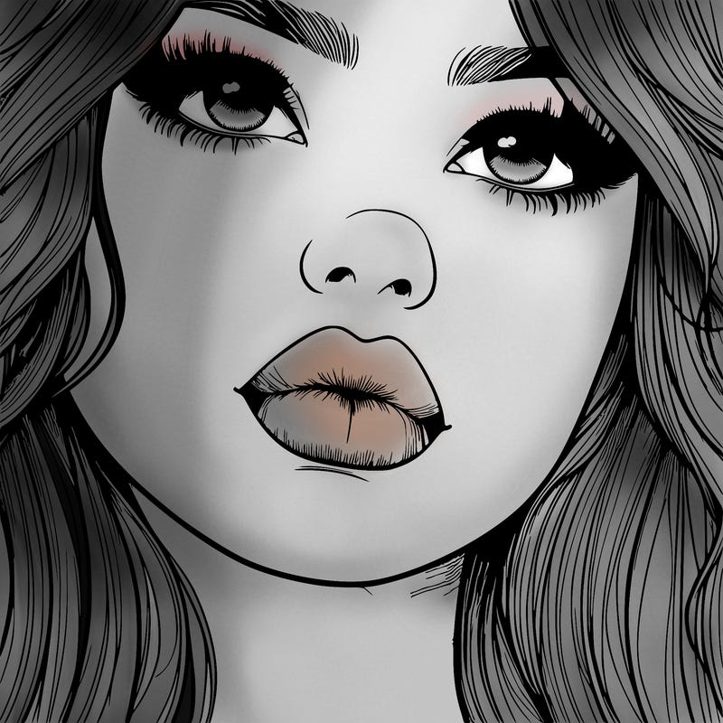 really realistic girl with lips