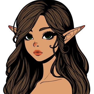 elf girl realistic dark fantasy