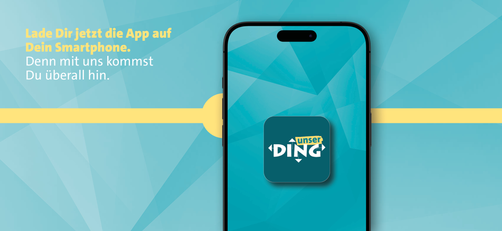 unser-DING - unser-DING public transit app icon on a smartphone screen