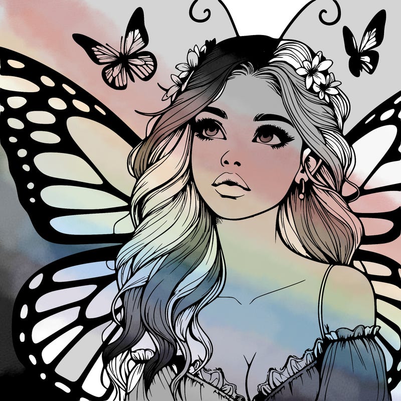 butterfly fairy realistic girl