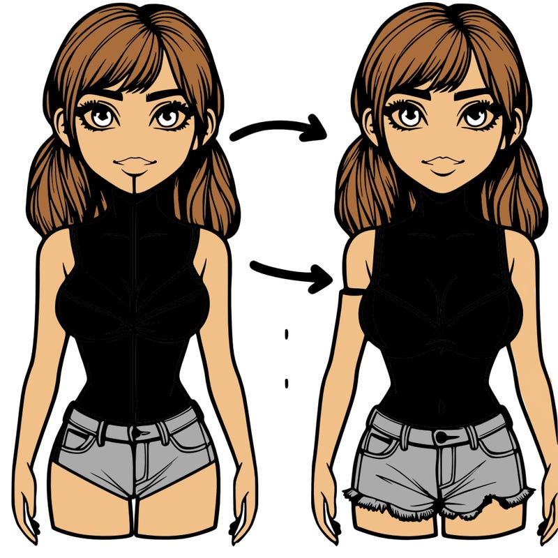 realistic girl split