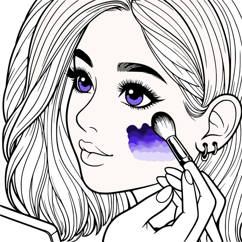 a realistic girl doing her makeup