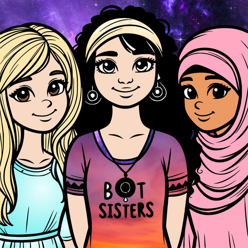 three sisters with a best sisters necklace