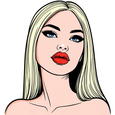 realistic woman with full lips