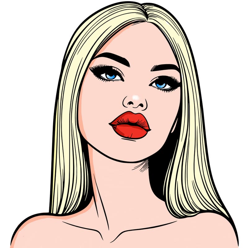 realistic woman with full lips