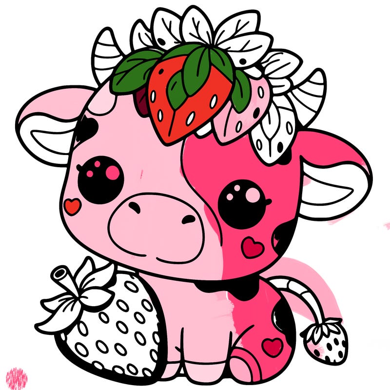 cute strawberry cow
