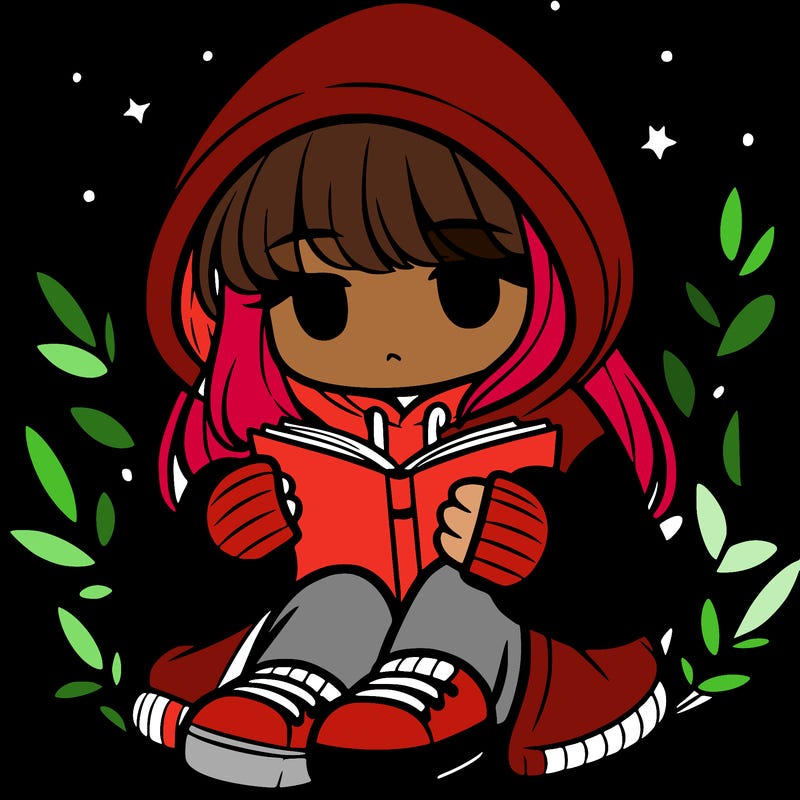 girl in oversized hoodie reading a book