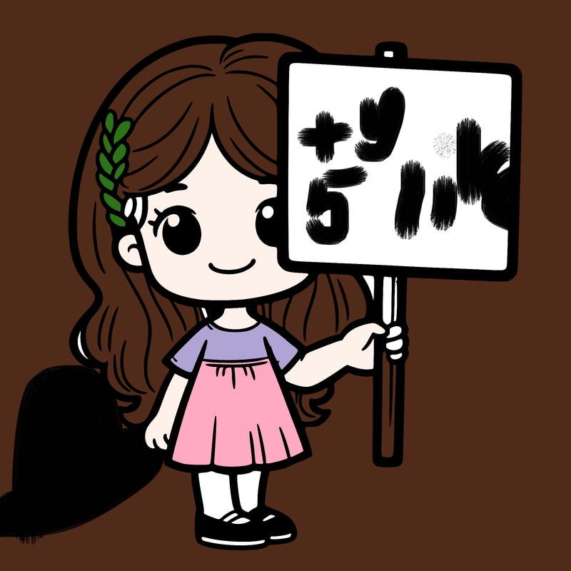 girl with white sign