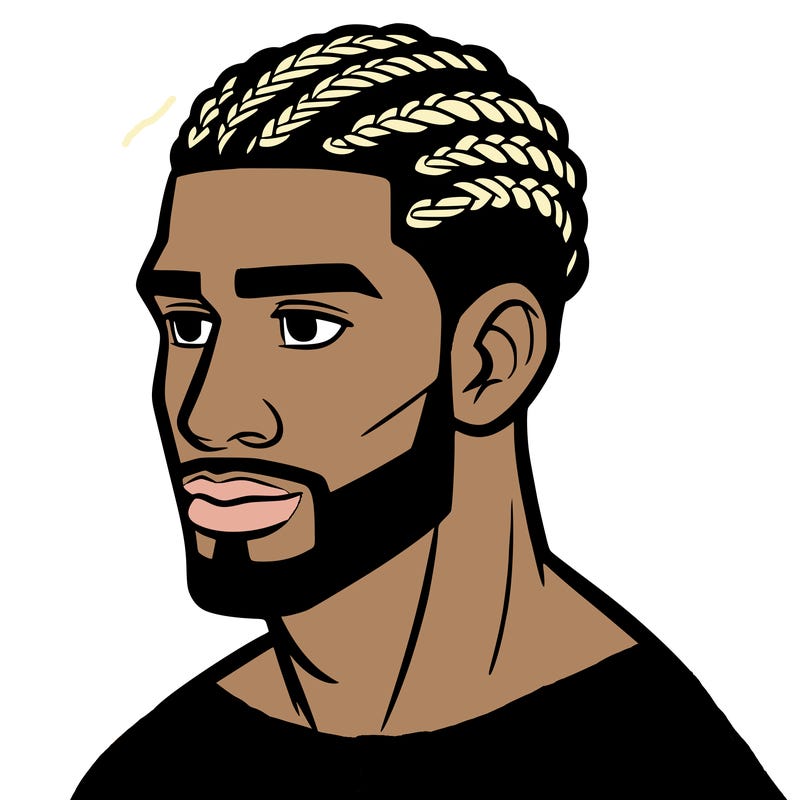 human man with short braids